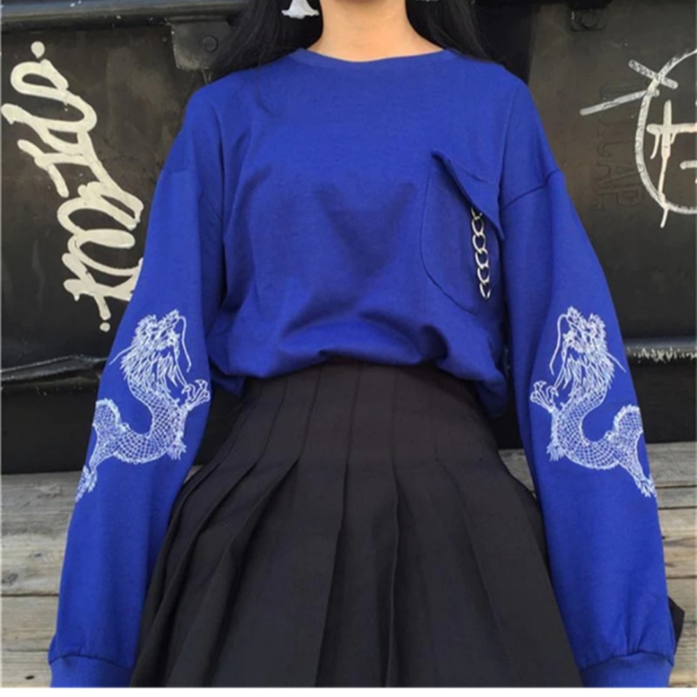 Zen Embroidered Dragon Sweatshirt